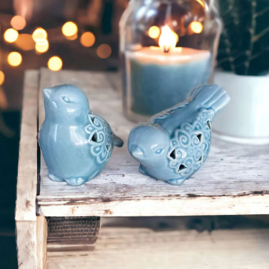 Bird Birds Blue Cute Décor Set Of 2 - The Renmy Store Homewares & Gifts