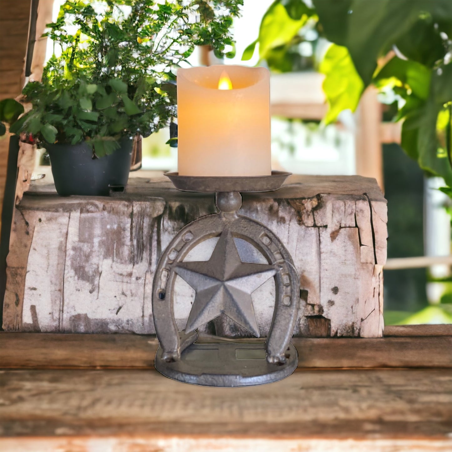 Candle Holder Farmhouse Horse Shoe - The Renmy Store Homewares & Gifts 