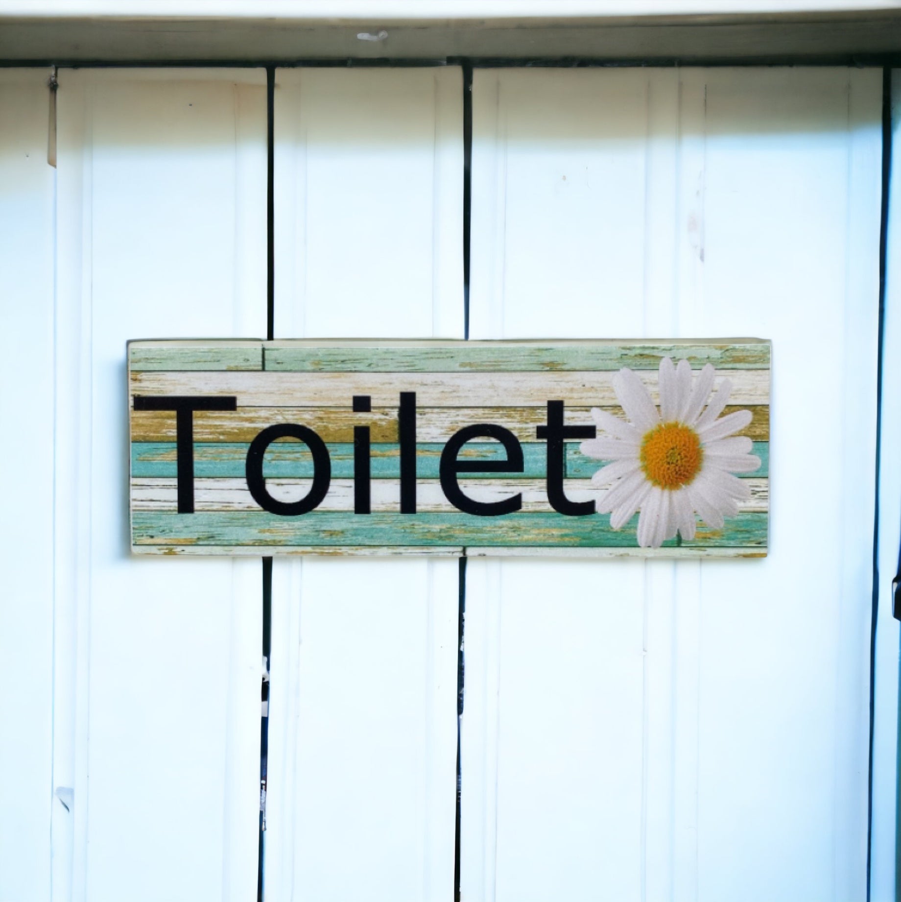 Daisy Flower Toilet Laundry Bathroom Door Sign - The Renmy Store Homewares & Gifts 