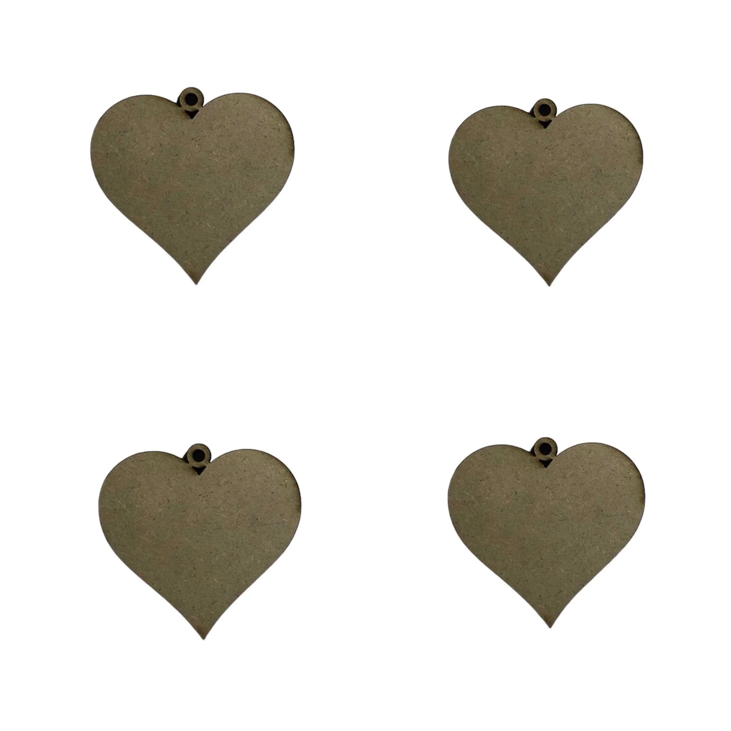 Hanging Heart x 4 Raw Hearts Timber MDF - The Renmy Store Homewares & Gifts