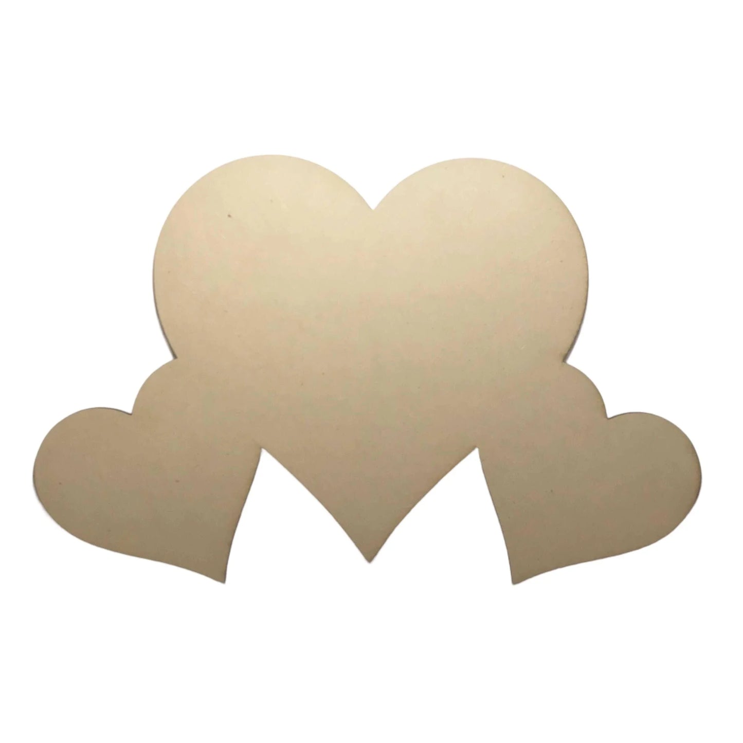 Heart Hearts Three Love Large Raw MDF DIY - The Renmy Store Homewares & Gifts