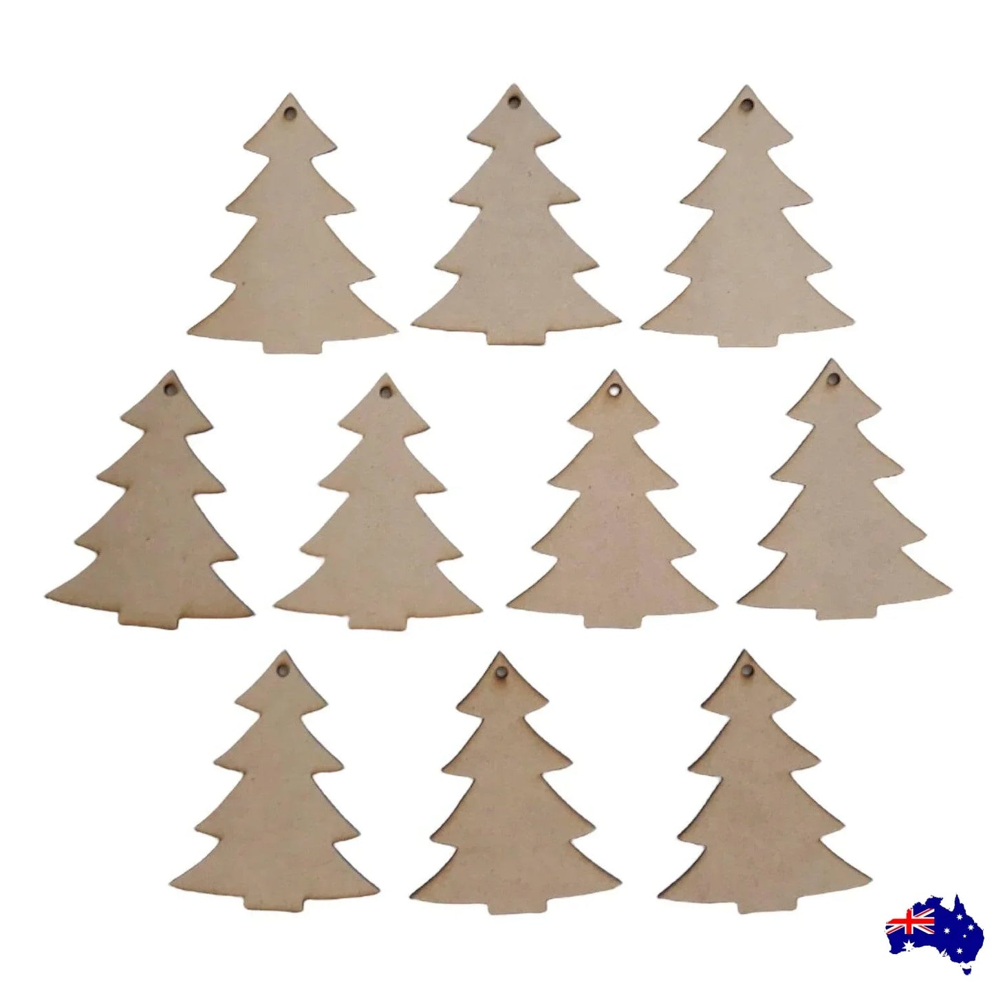 Tag Tags Tree Set of 10 Raw MDF Wooden DIY Craft - The Renmy Store Homewares & Gifts