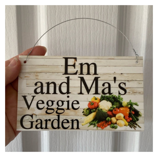 Vegetable Veggie Garden Custom Personalised Sign