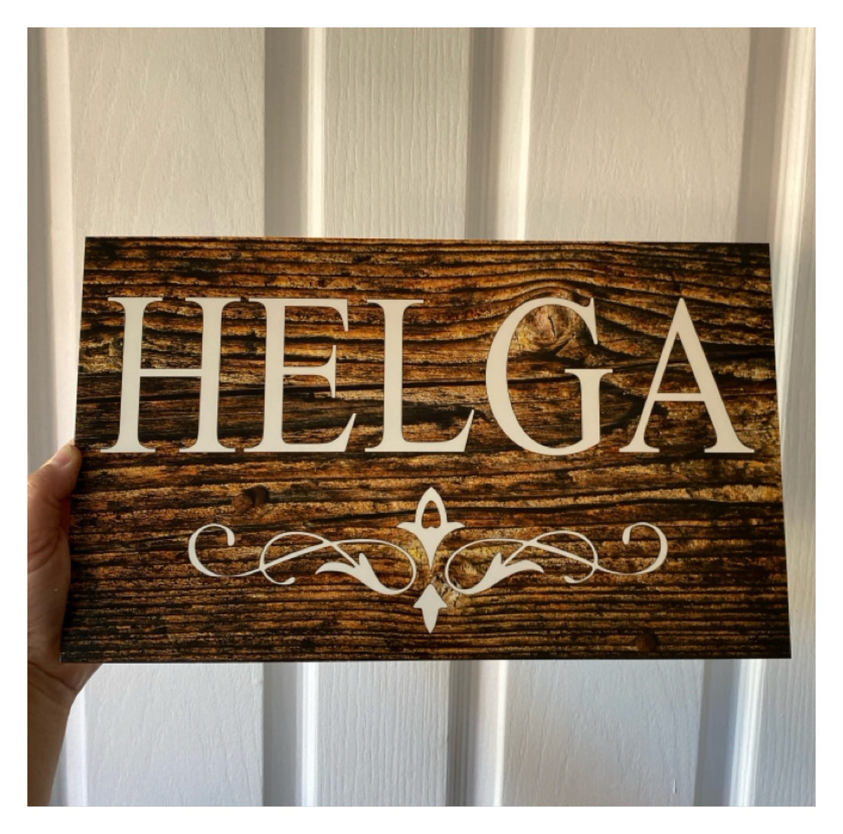 Custom Sign Personalised - Dark Wood Timber Look - Australian Made