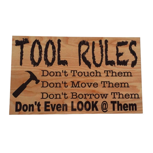 Tool Rules Man Shed Sign Room - The Renmy Store Homewares & Gifts