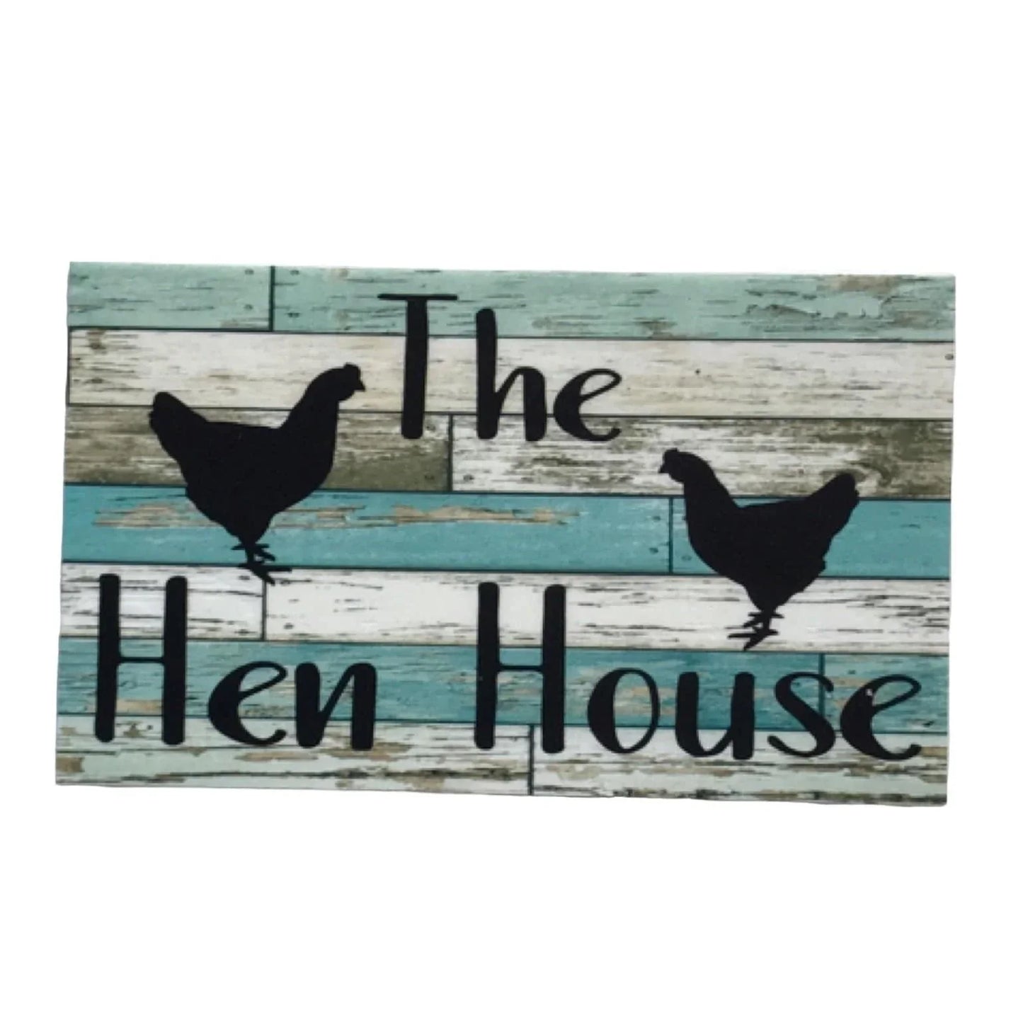 The Hen House Blue Timber Style Sign - The Renmy Store Homewares & Gifts
