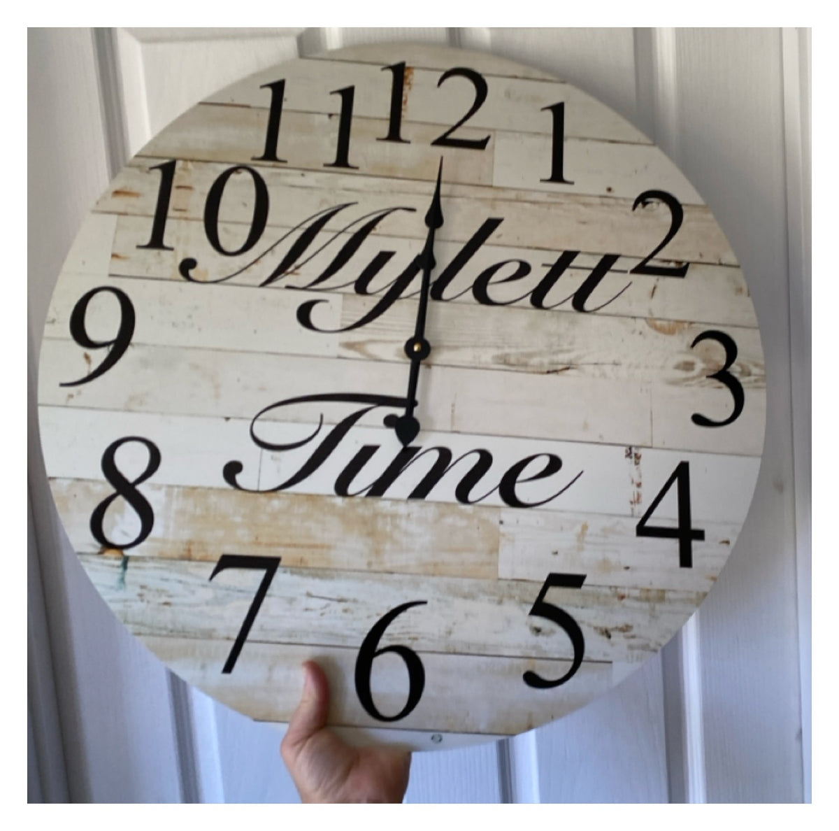 Custom Personalised Wooden Wall Clock 30cm 60cm - Aussie Made