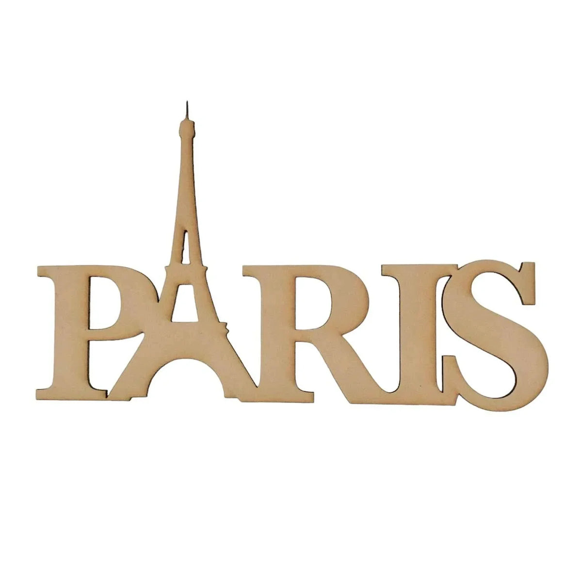 Paris Word Eiffel Tower French Plain DIY Raw MDF Timber - The Renmy Store Homewares & Gifts