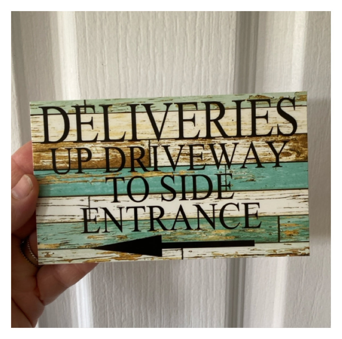 Custom Rustic Blue & White Timber Look Sign or Sticker | Personalised Coastal & Country | Aussie Made