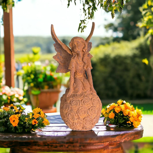 Fairy Flowers Ball Rustic Cast Iron Garden - The Renmy Store Homewares & Gifts