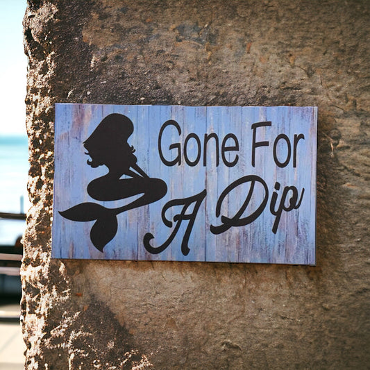Gone For A Dip Mermaid Sign - The Renmy Store Homewares & Gifts 