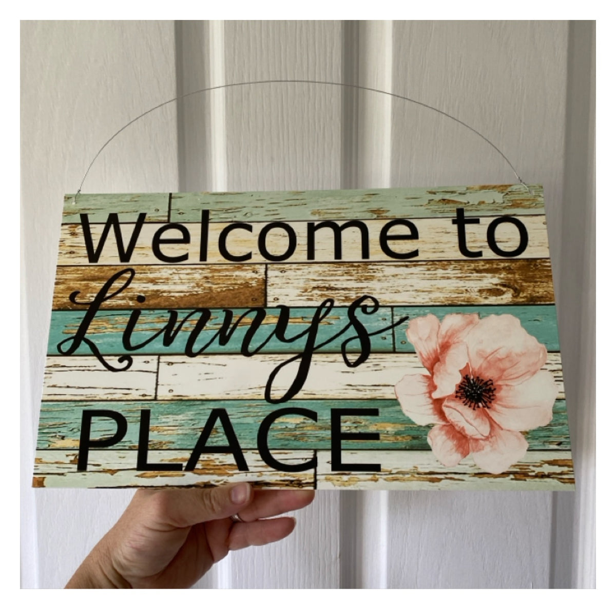 Welcome Place Custom Acrylic Sign | Personalised Floral Name Sign | Australian Made