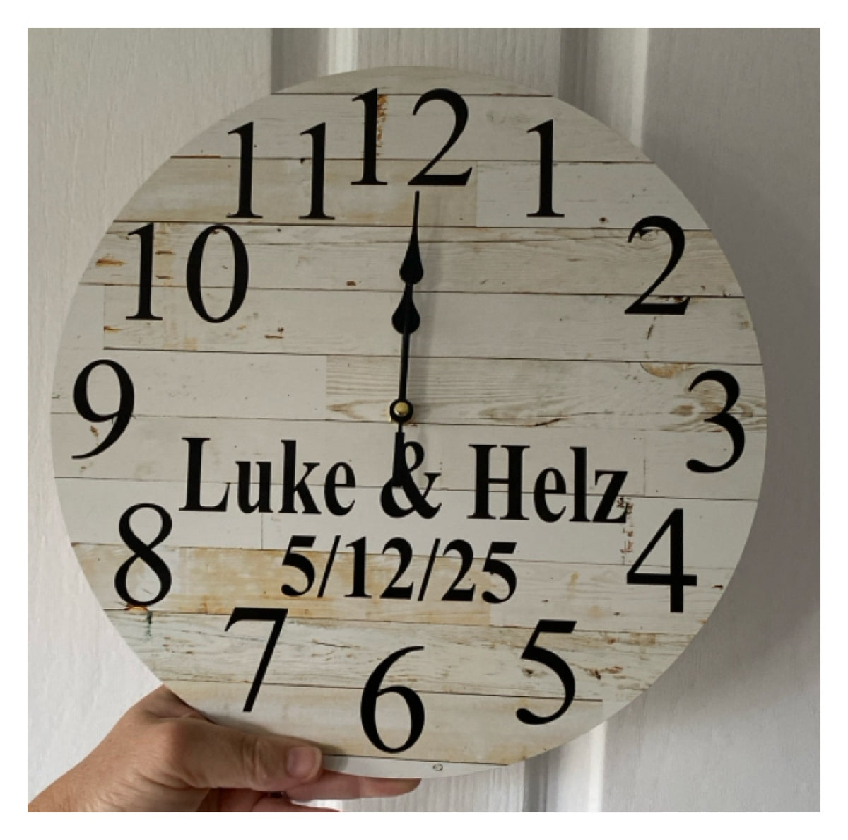 Custom Personalised Wooden Wall Clock 30cm 60cm - Aussie Made