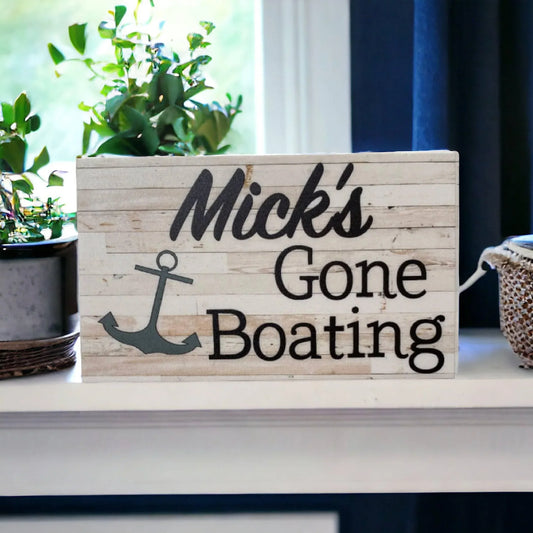 Gone Boating Custom Personalised Sign - The Renmy Store Homewares & Gifts