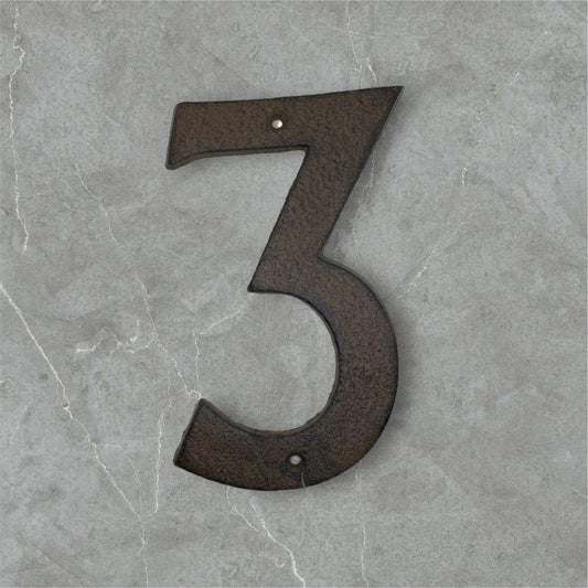 Number 3 Cast Iron Metal House Street Fence Wall Letterbox Large 16cm - The Renmy Store Homewares & Gifts