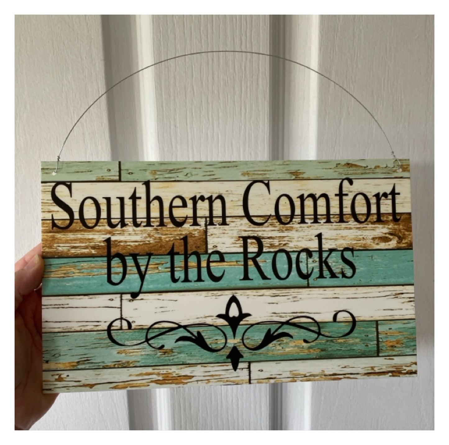 Custom Personalised Blue Timber Look Sign