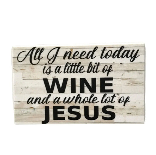 Wine and Jesus Shabby Chic Sign - The Renmy Store Homewares & Gifts