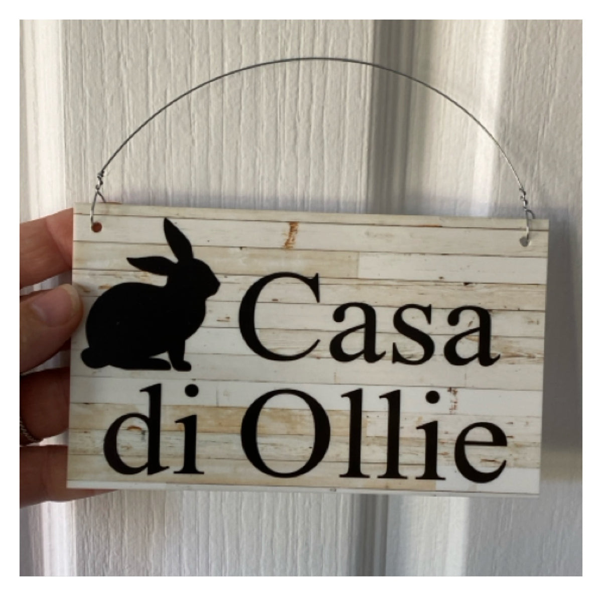 Custom Rabbit Bunny Sign | Personalised Acrylic Sign | Kids Room Easter Pet Decor | Aussie Made