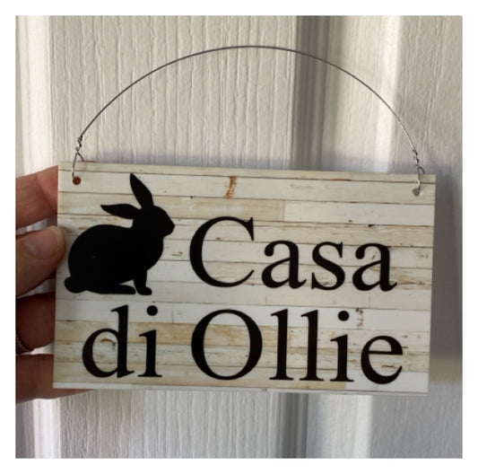 Rabbit Bunny Custom Personalised Sign