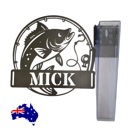 Rain Gauge Stake Wall Custom Personalised Fishing