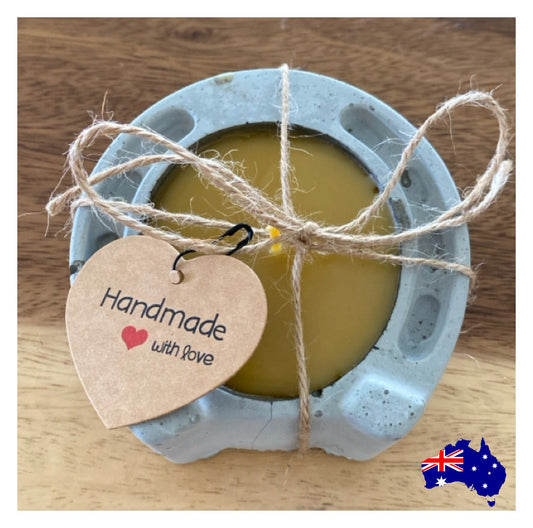 Pure Beeswax horseshoe Horse Candle Aussie Handmade