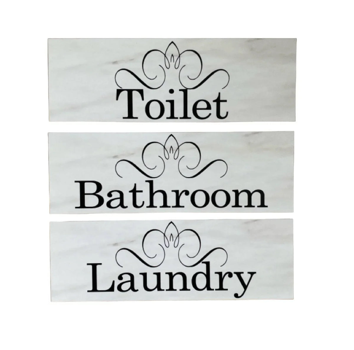 Toilet Laundry Bathroom French Scroll Door Room Sign - The Renmy Store Homewares & Gifts