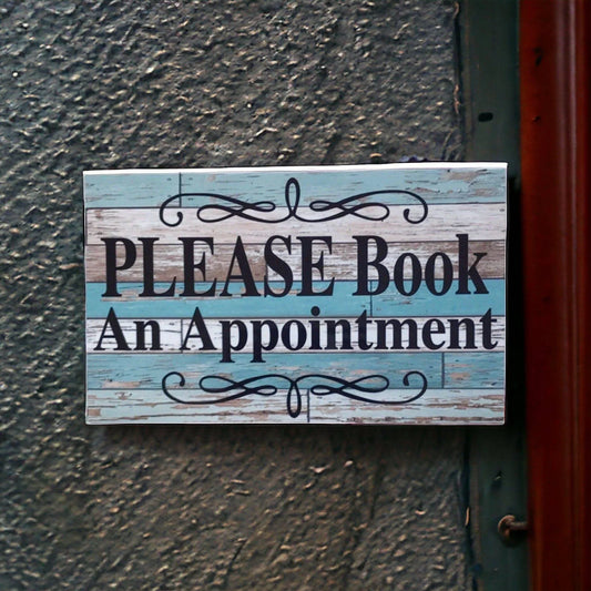 Please Book An Appointment Rustic Blue Sign - The Renmy Store Homewares & Gifts
