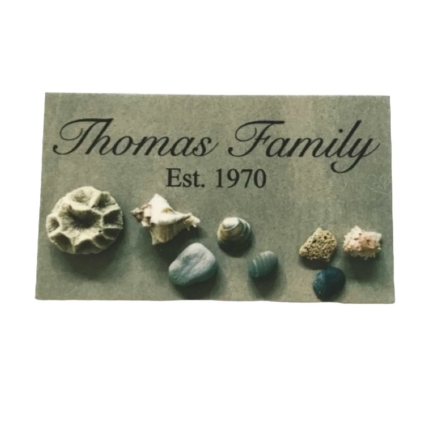 Family Custom Personalised Beach Grey Sign - The Renmy Store Homewares & Gifts