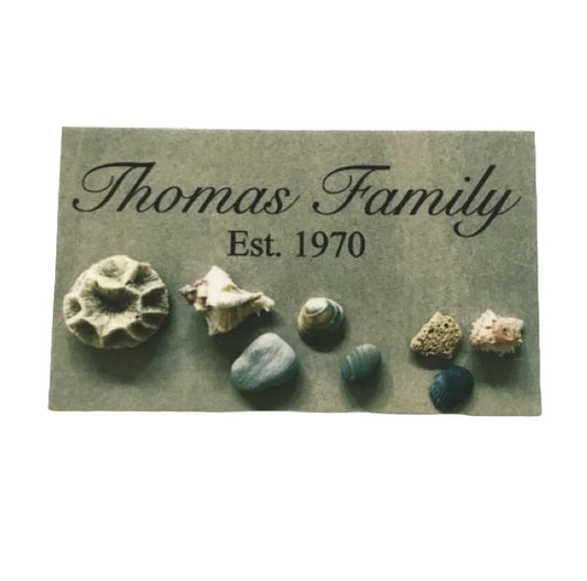 Family Custom Personalised Beach Grey Sign - The Renmy Store Homewares & Gifts