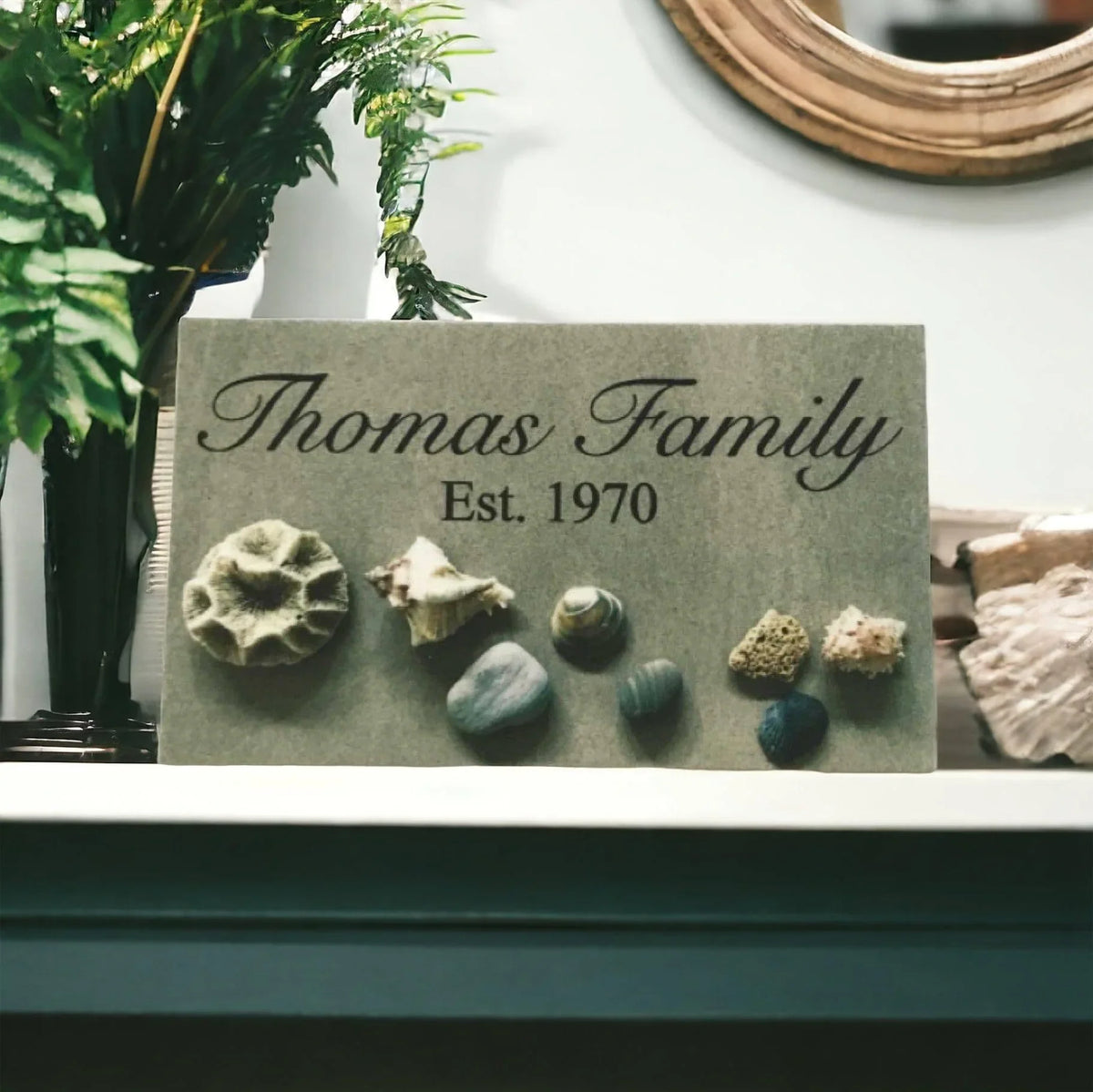 Family Custom Personalised Beach Grey Sign - The Renmy Store Homewares & Gifts