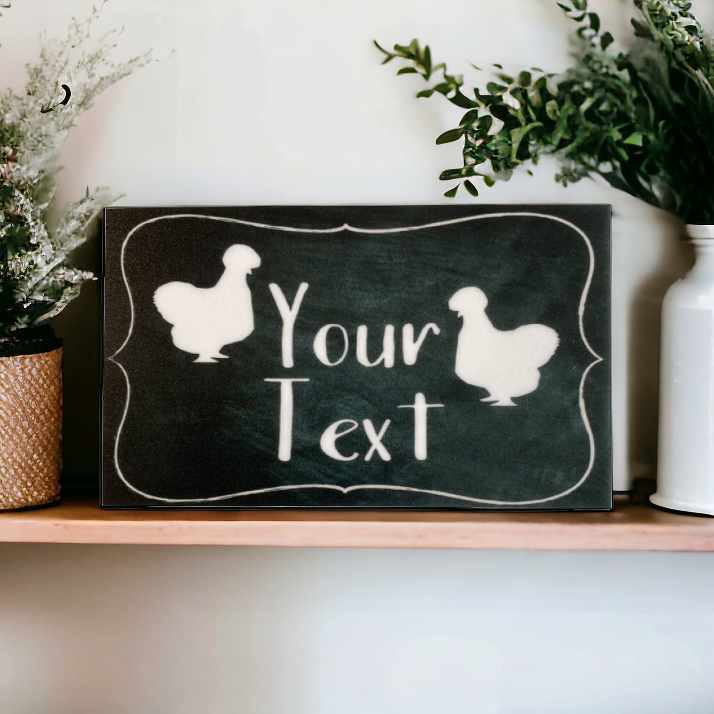 Silkie Chicken Hen Custom Sign - The Renmy Store Homewares & Gifts 