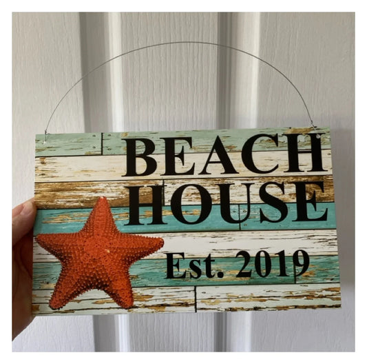 Starfish Beach House Custom Personalised Sign - The Renmy Store Homewares & Gifts