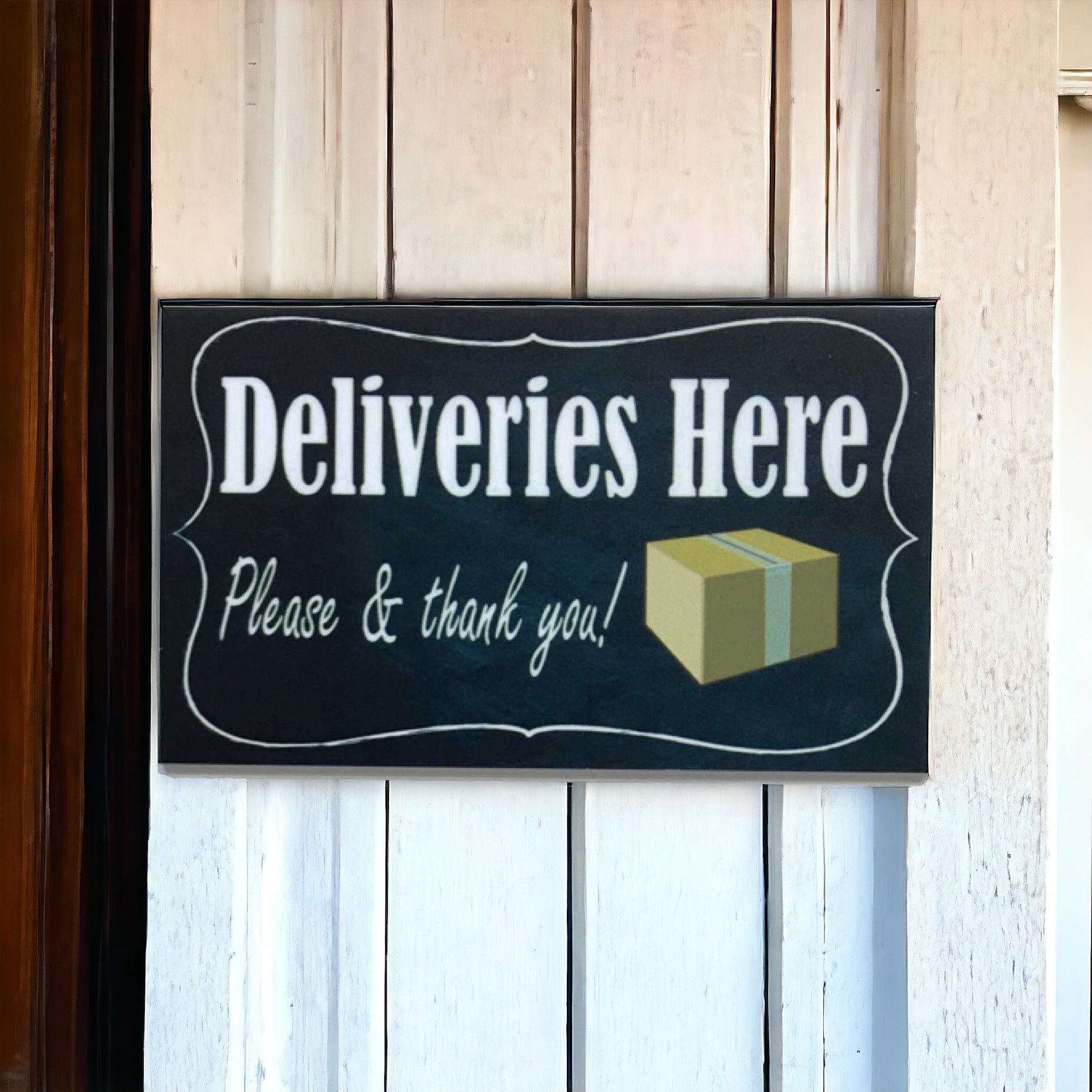 Deliveries Here Please Thank You Sign - The Renmy Store Homewares & Gifts 