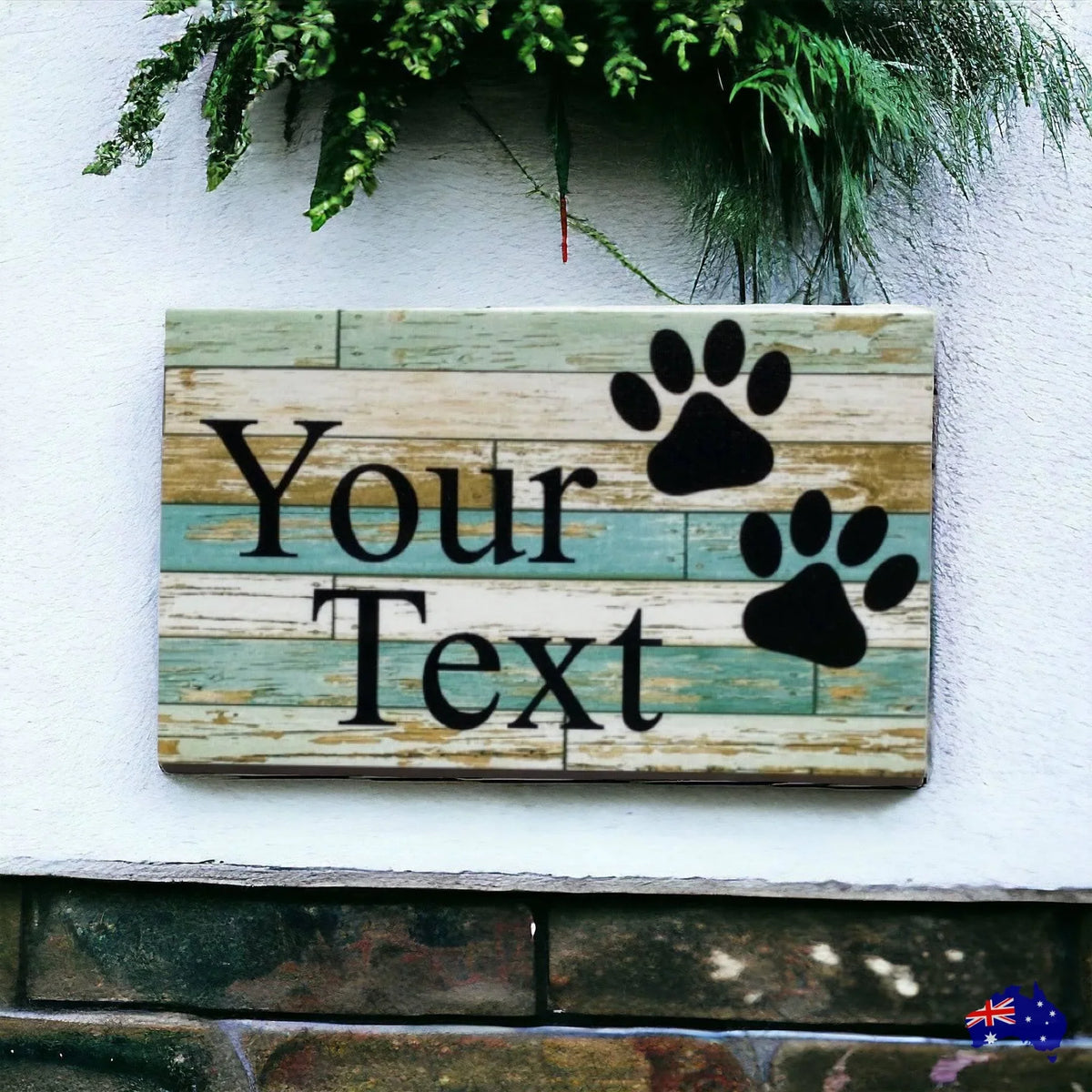 Dog Cat Paws Pet Blue Custom Sign - The Renmy Store Homewares & Gifts