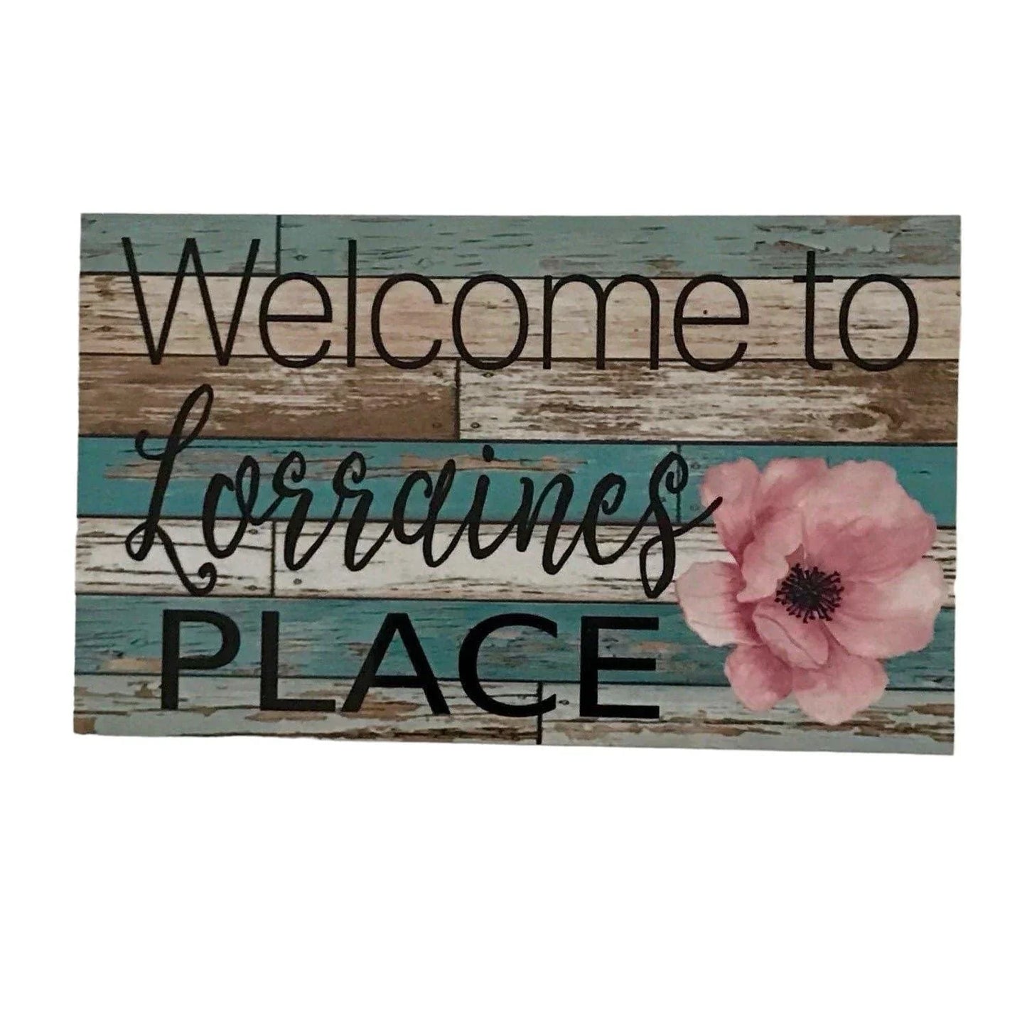 Welcome Place Floral Personalised Custom Sign - The Renmy Store Homewares & Gifts