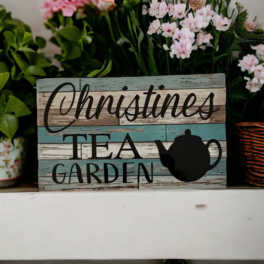 Tea Garden Vintage Custom Personalised Sign - The Renmy Store Homewares & Gifts