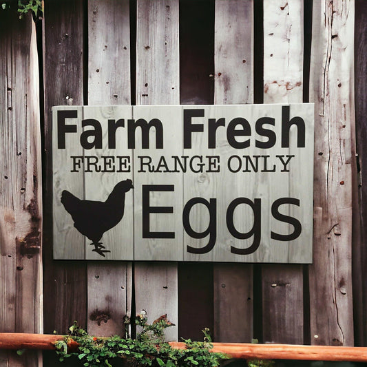 Farm Fresh Free Range Only Eggs Sign - The Renmy Store Homewares & Gifts