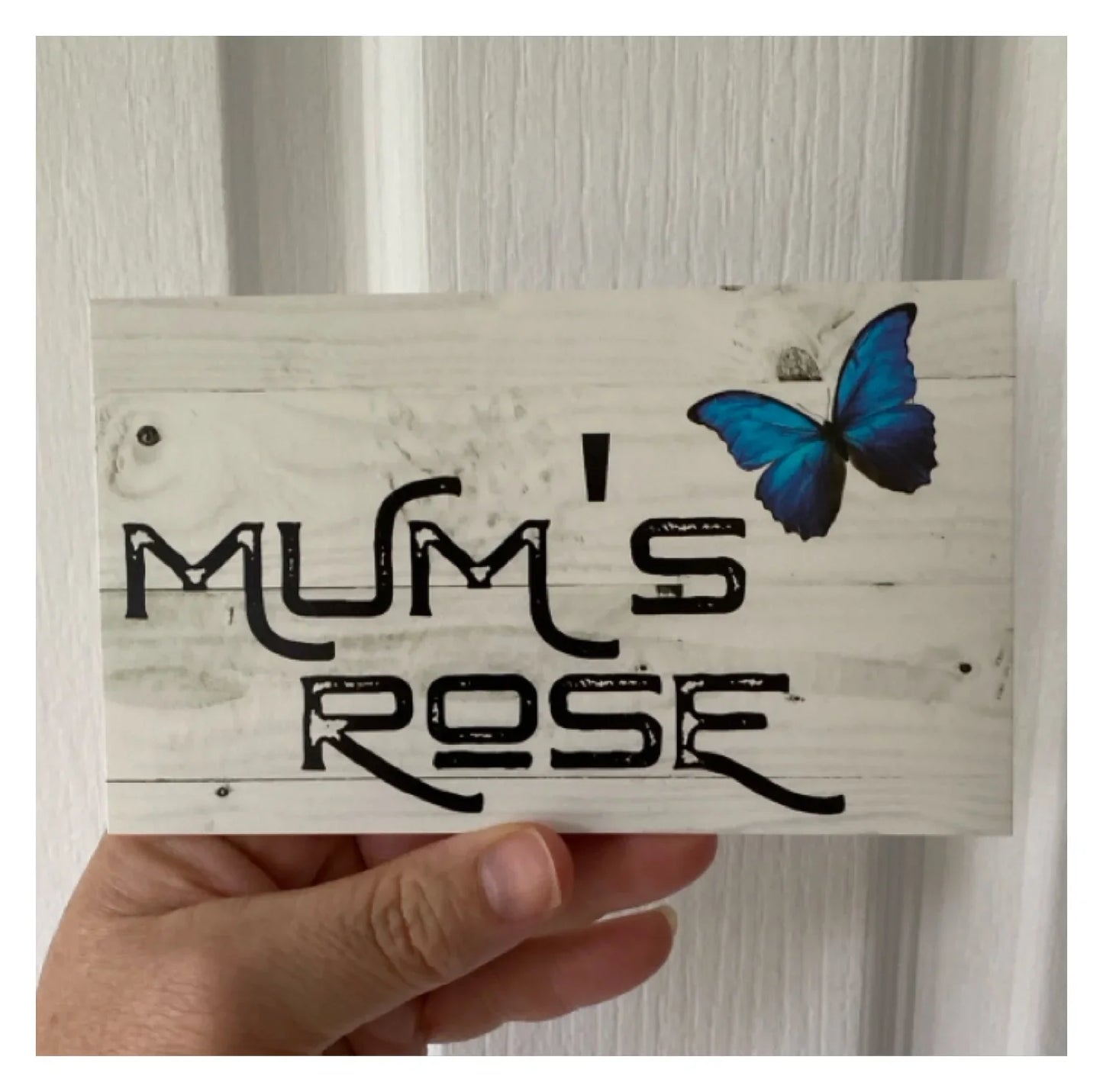 Butterfly Garden Blue Custom Personalised Sign