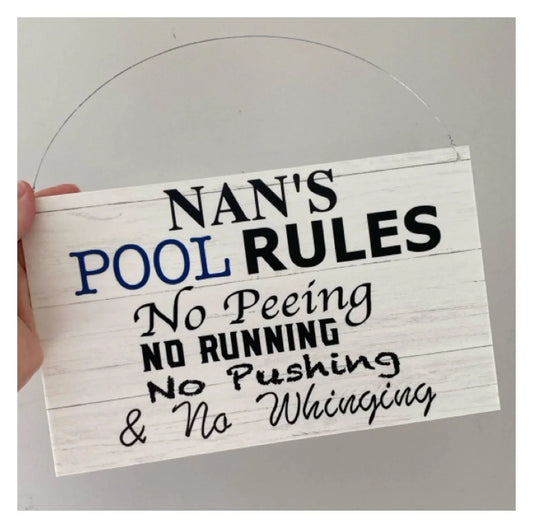 Pool Rules Custom Name Sign - The Renmy Store Homewares & Gifts