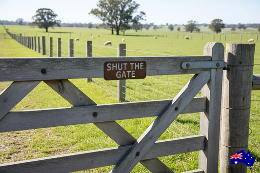 Custom Shut The Gate Sign - Personalised Rusty Metal Steel Sign - Australian Made