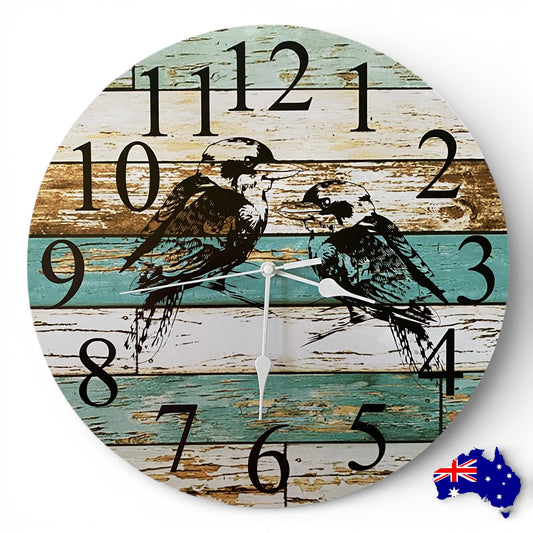 Kookaburra Bird Wall Clock 30cm - Aussie Made