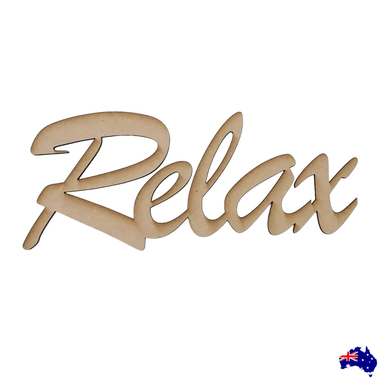 Relax MDF Wooden Word Shape Raw DIY Art Craft - The Renmy Store Homewares & Gifts