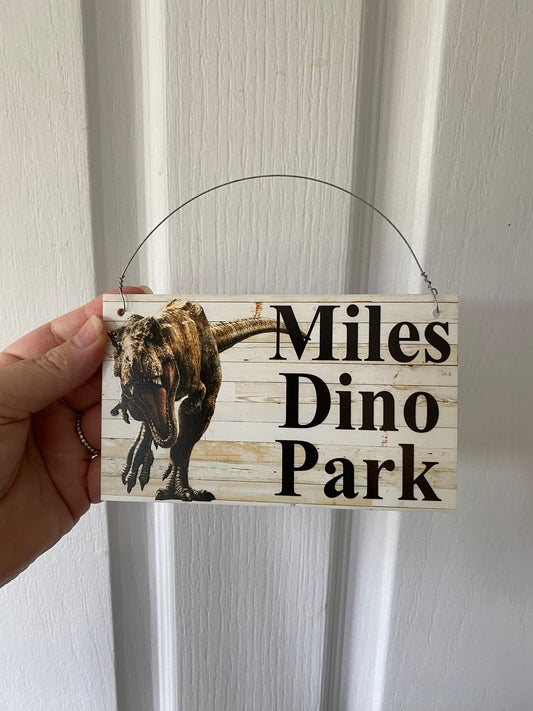 Dinosaur Custom Personalised Rustic Sign