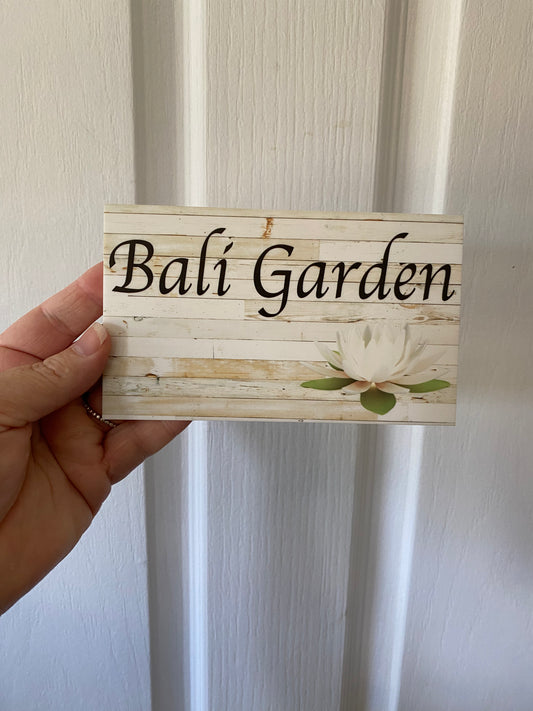 White Lotus Flower Custom Personalised Sign - Timber Wood Look Acrylic Sign