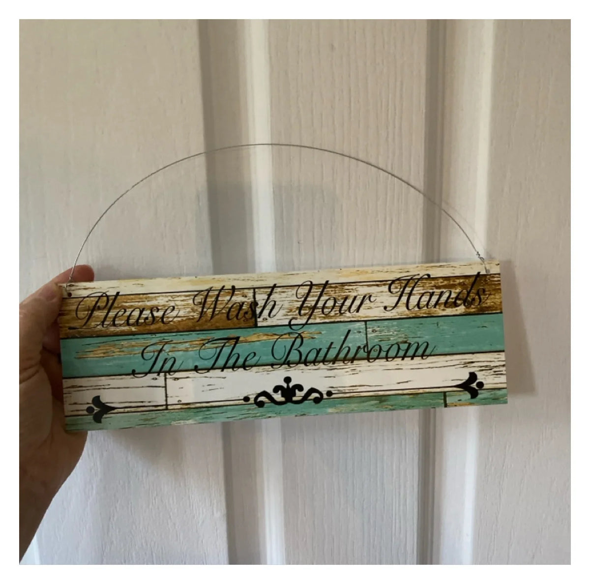 Custom Personalised Rustic Blue Sign Timber Look Aussie Made