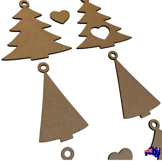 Tree Heart Hanging Decoration 6 Acrylic MDF Timber Art