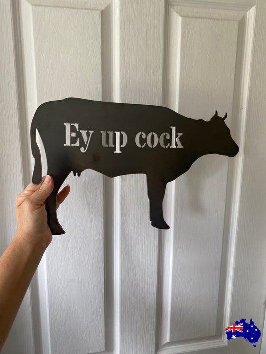 Custom Cow Sign - Personalised Rusty Metal Steel Sign - Australian Made