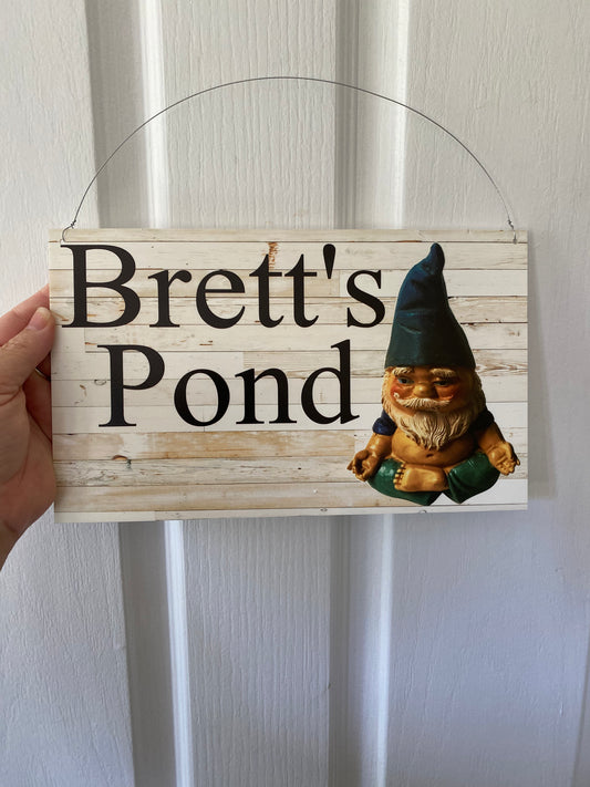 Gnome Custom Personalised Rustic Garden Sign
