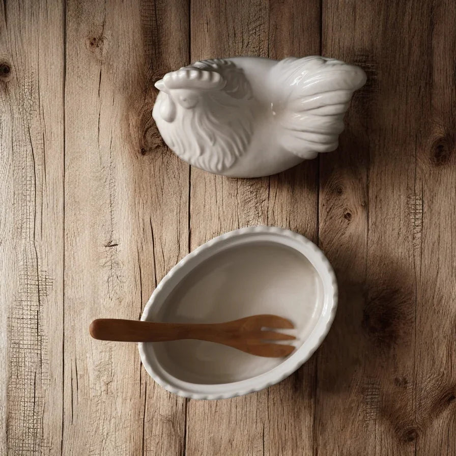 Chicken Classic French Bowl with Lid Ceramic
