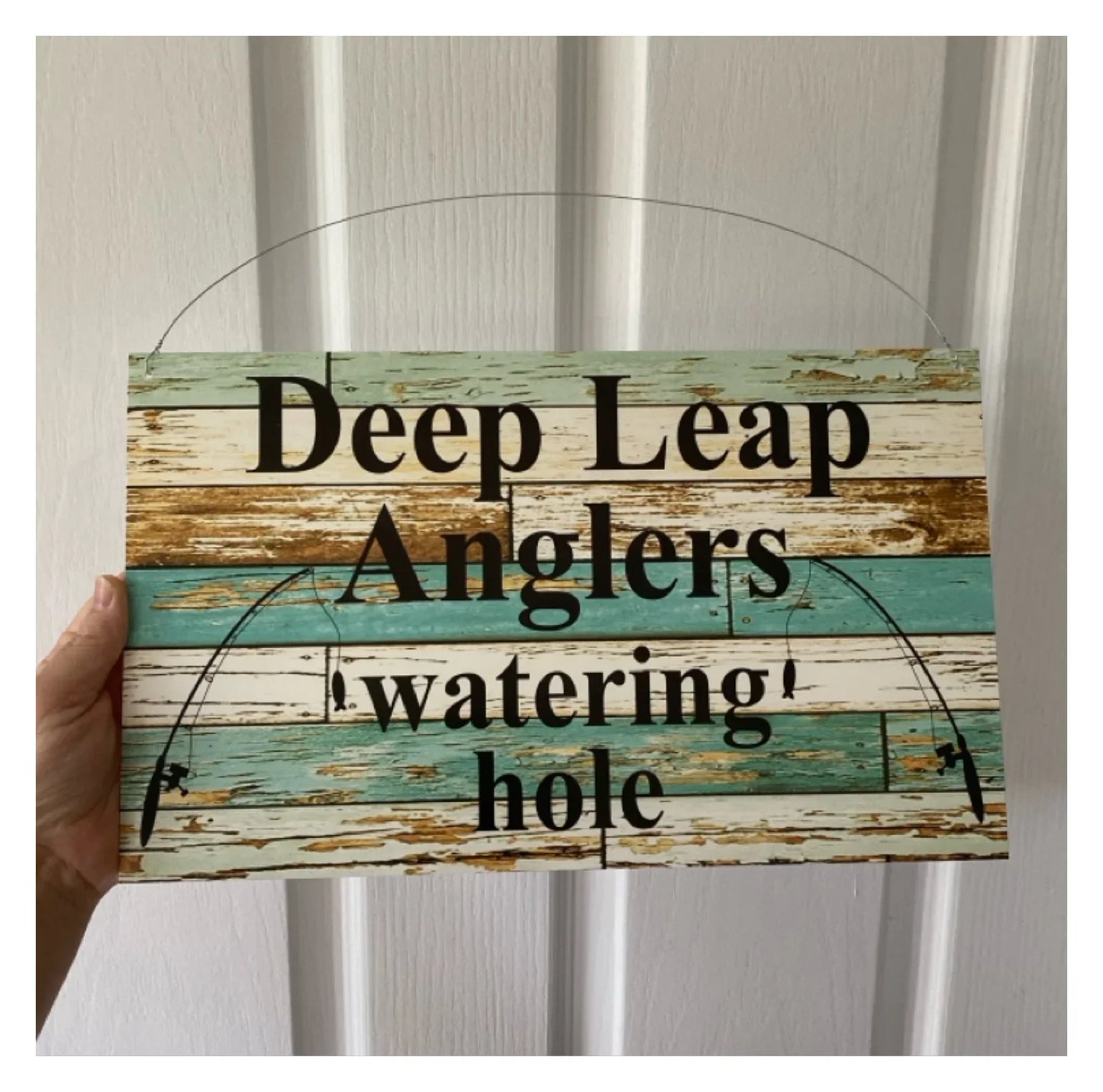 Fishing Rods Blue Custom Personalised Sign